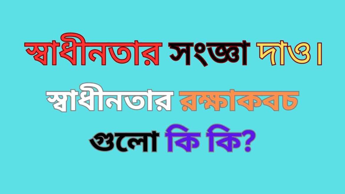 স্বাধীনতার সংজ্ঞা স্বাধীনতার রক্ষাকবচ স্বাধীনতার সংজ্ঞা স্বাধীনতার রক্ষাকবচ