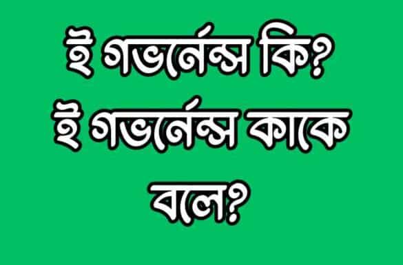 ই গভর্নেন্স কি, ই গভর্নেন্স কাকে বলে,